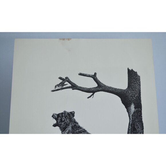 1981 Joe Kuefler Bears Black White Print 14 x 11" - Picture 3 of 3